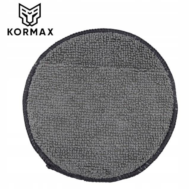 Aplikator gąbka z mikrofibry 12cm pad do wosku Szary z kieszonką Kormax