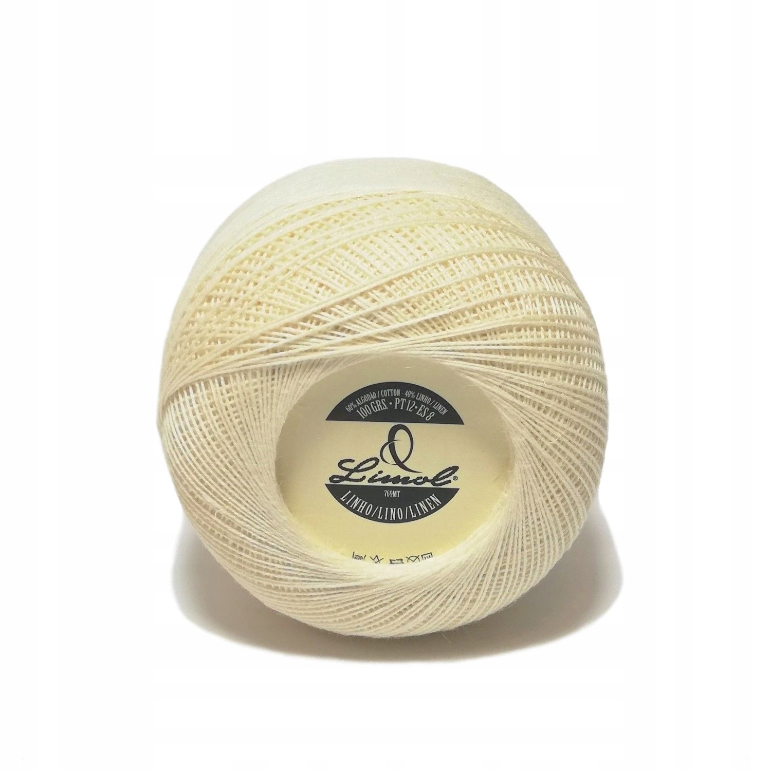 Kordonek Limol Lniany 40% Ecru 100g 455mb 6
