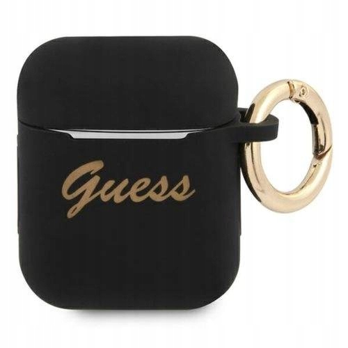 Etui Guess Silicone Vintage Script na AirPods 1/ 2 czarne Guess