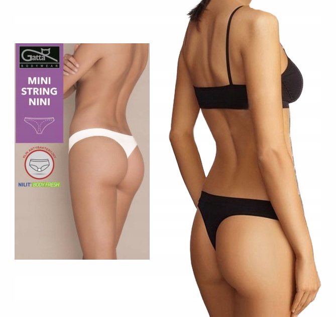 

Gatta stringi Mini String bezszwowe Nini M czarne