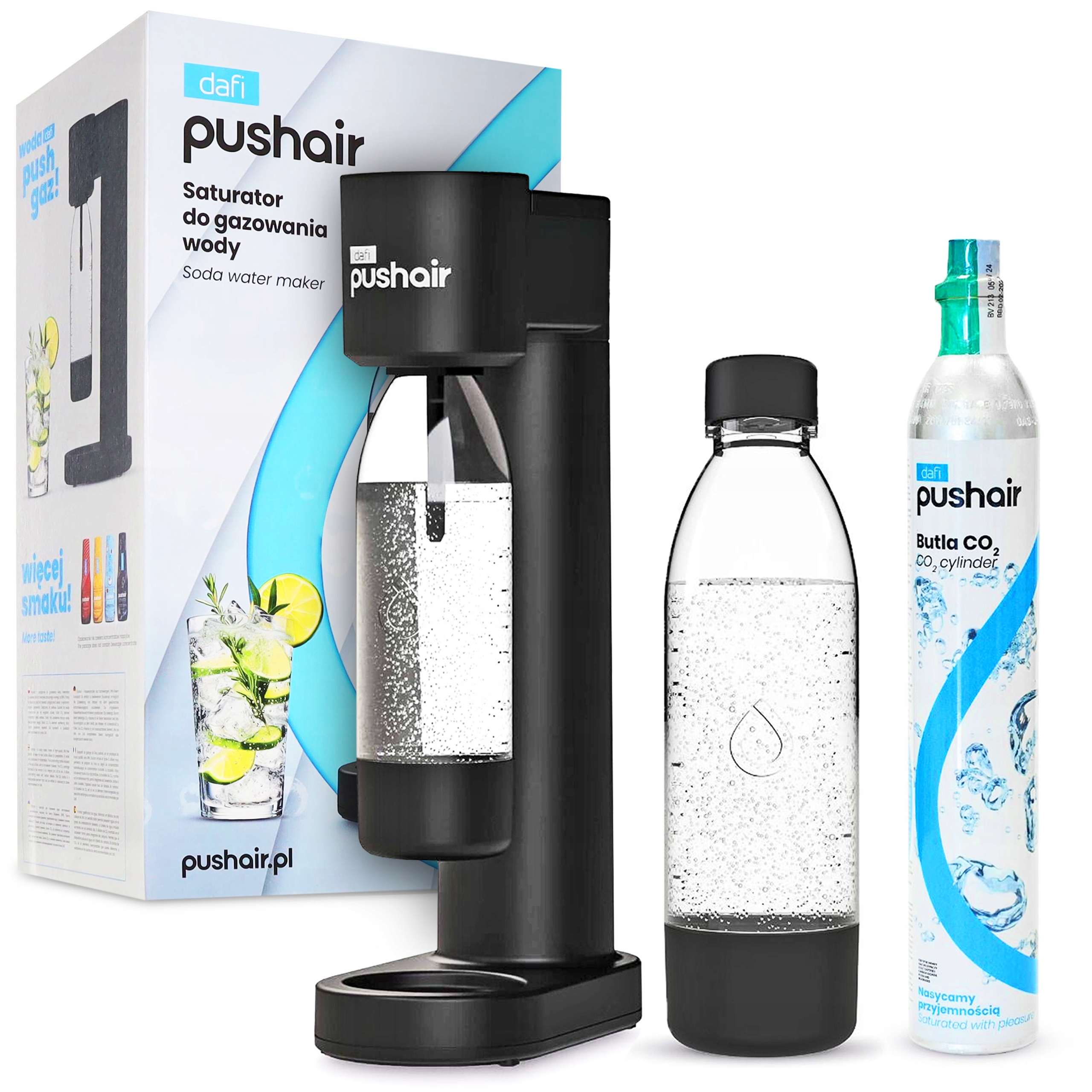 Saturátor Dafi PushAir fľaša 0,7 l bombička CO2