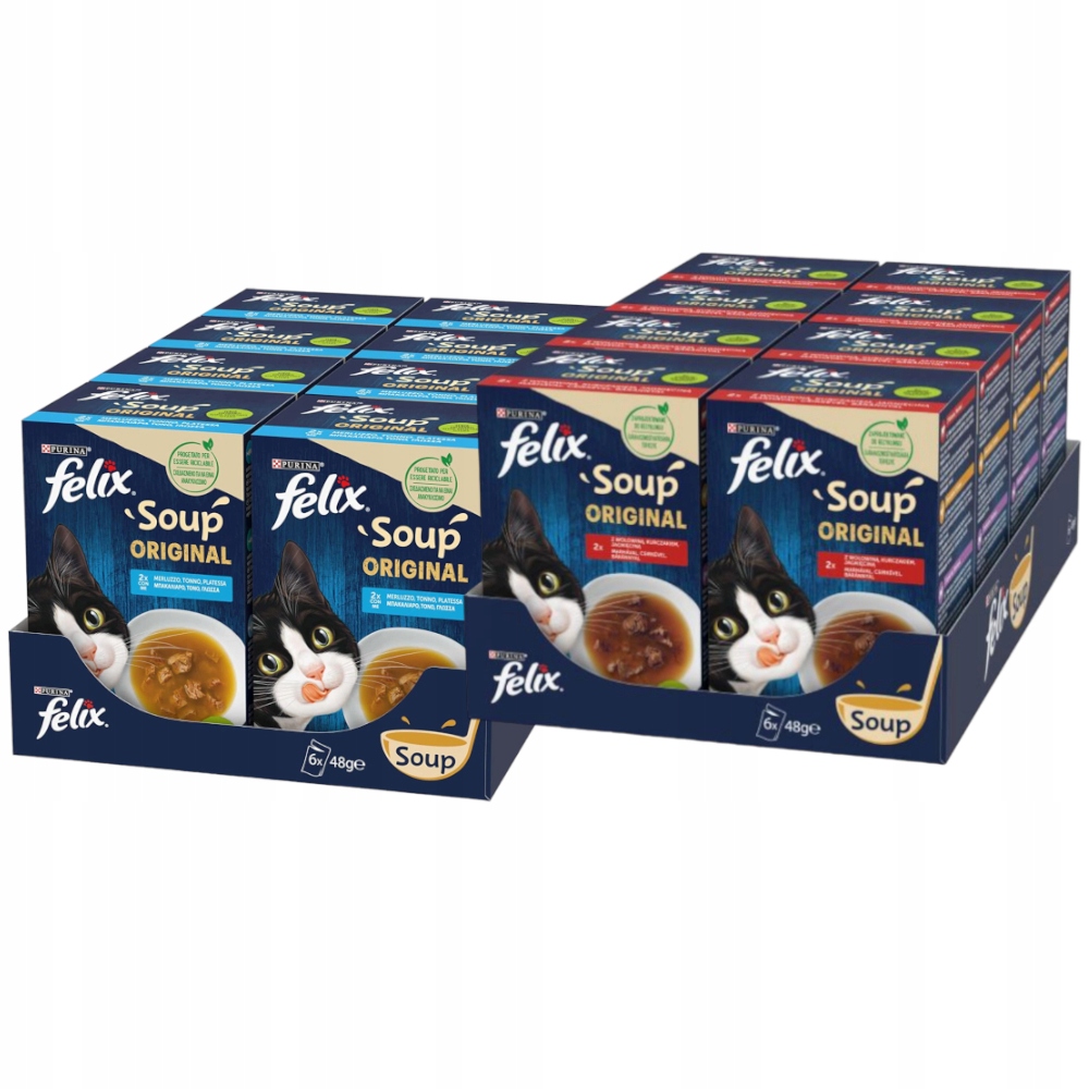 Karma dla kota Felix Soup saszetki MIX 96x 48g