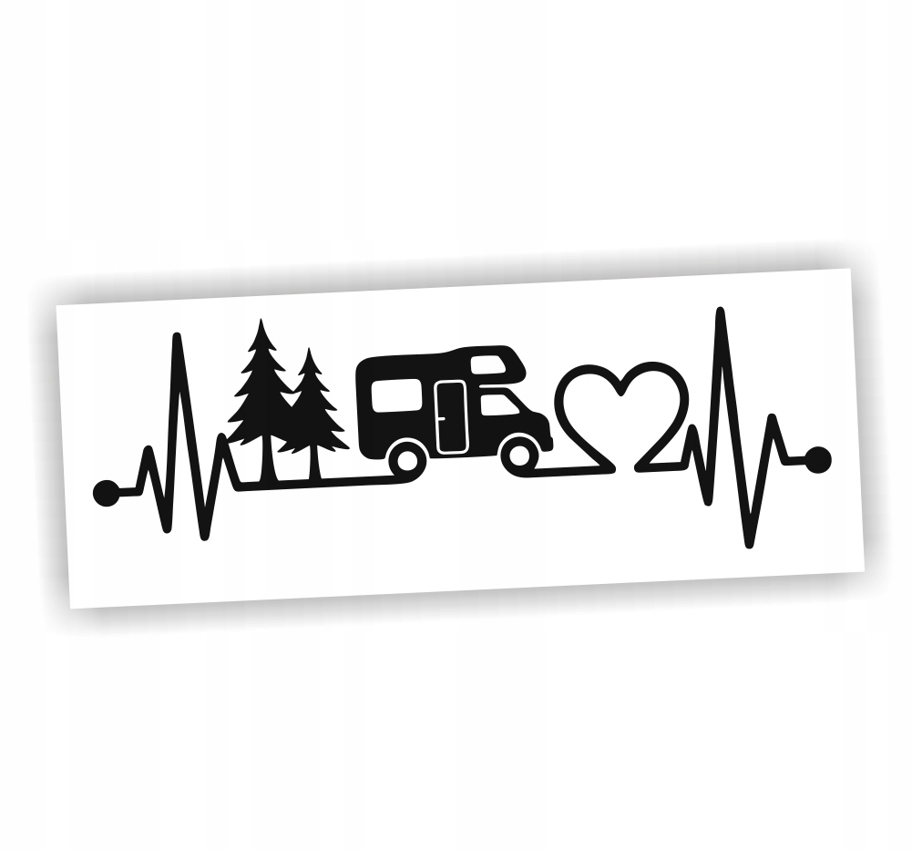 Naklejka Linia Życia Kamper campervan camping Czarna naklejki na samochód!