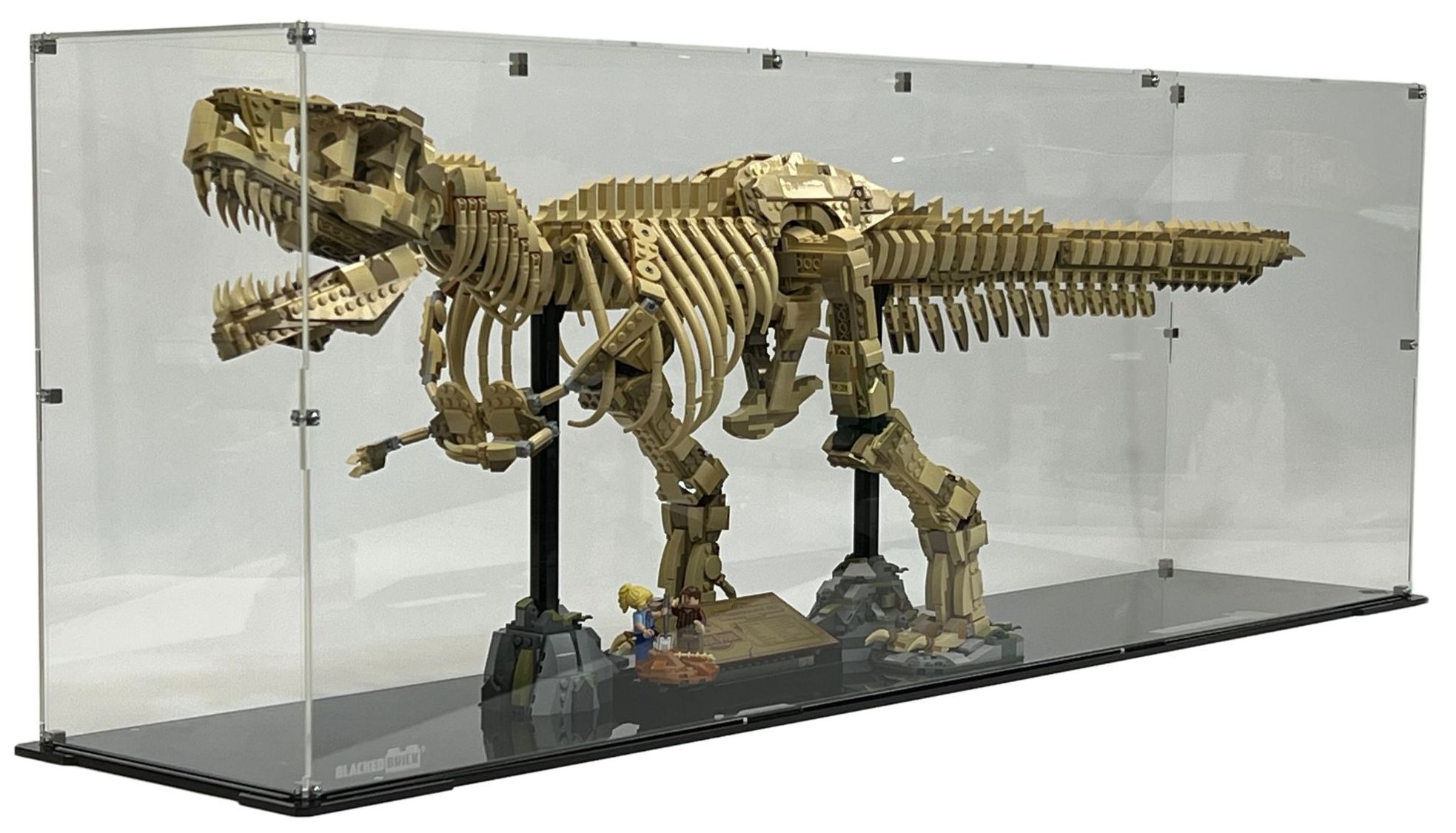 Vitrína Blacked Brick pre Lego 76968 Jurský svet Kostra: tyranosaurus