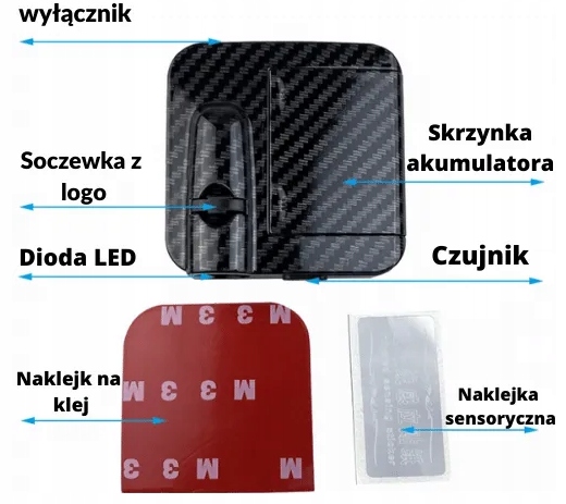 FIAT ZESTAW LED LOGO PROJEKTOR ŚIWIATŁO LED 500 Panda Tipo Ducato Kolor czarny