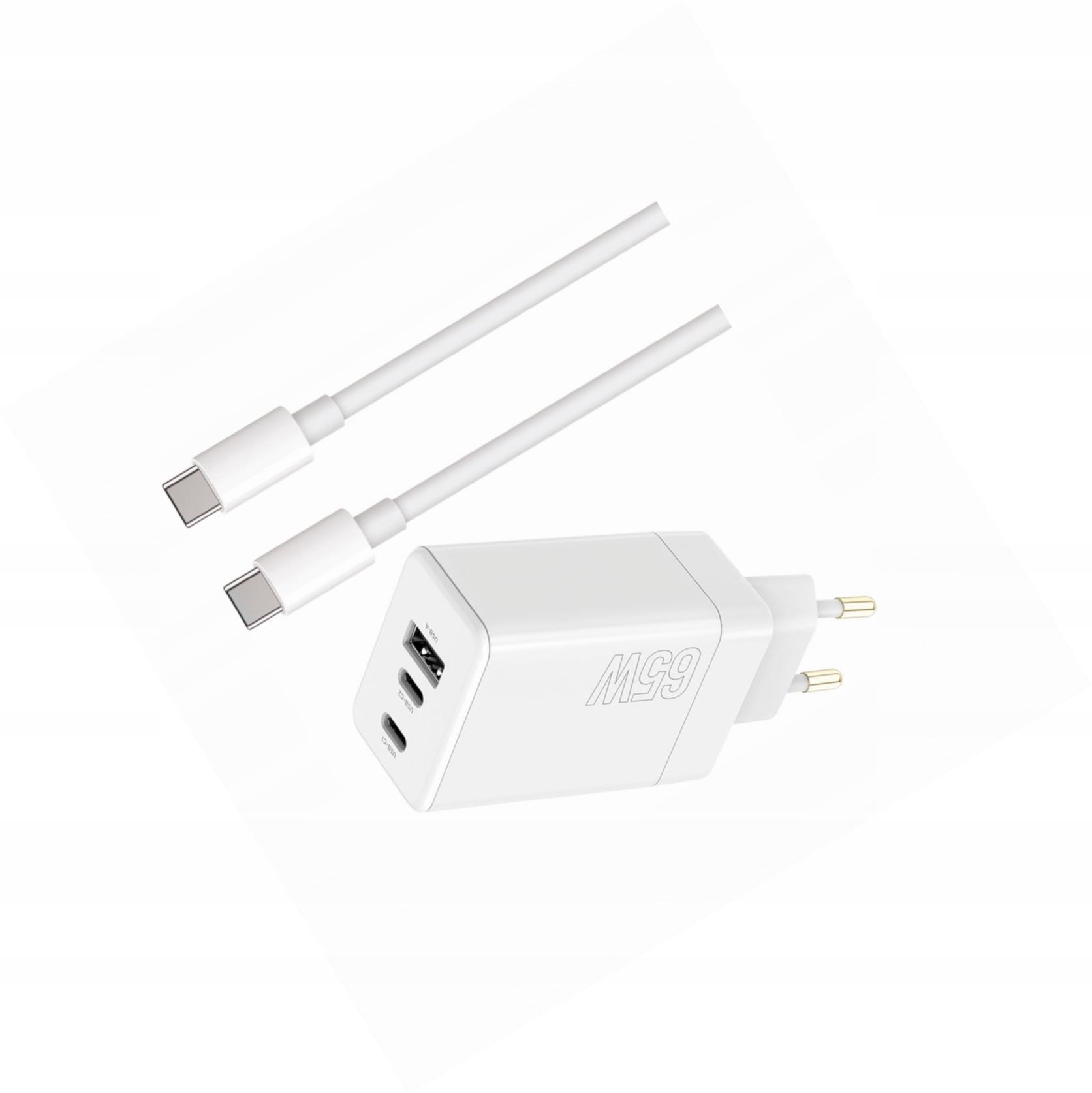 Szybka ładowarka 65W z kablem 1m 3 wejścia do iPhone 14 Pro 6,7 cali