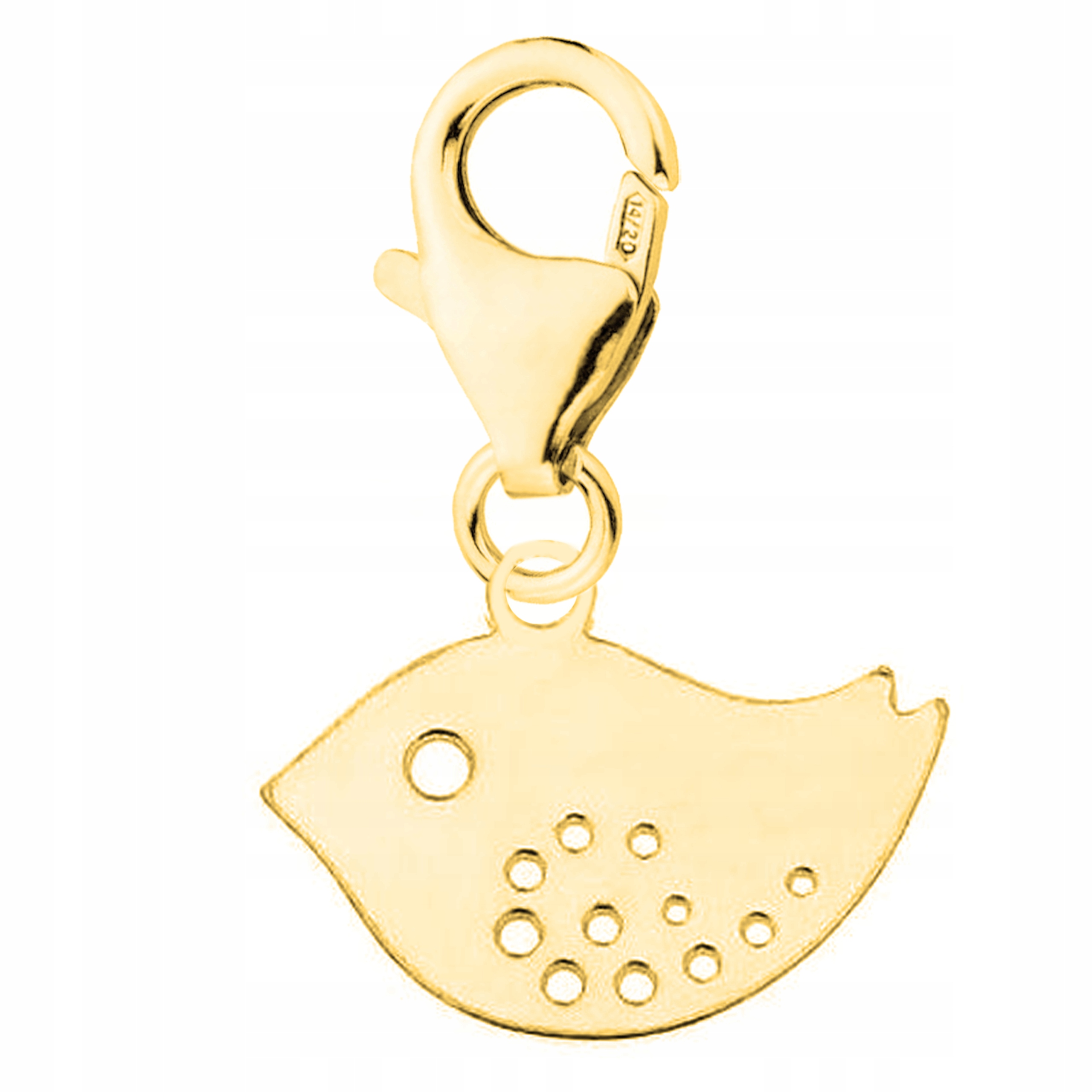 Zlatý přívěsek Plech s ptákem Bird Pták Karabina Stříbro 925