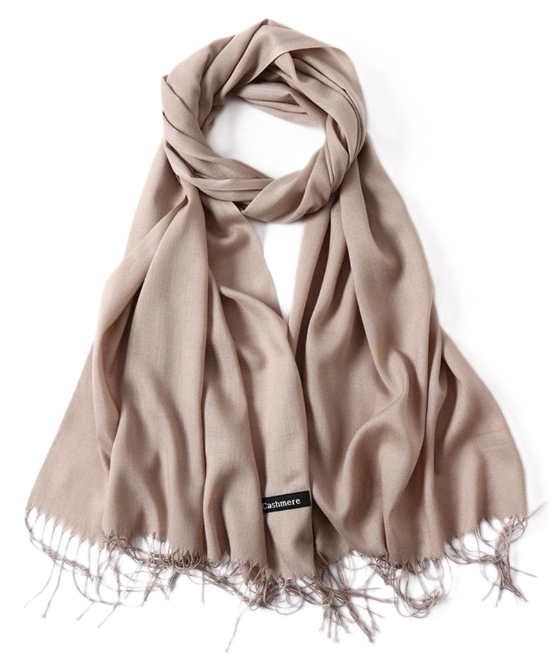 ELEGANCKI SZAL DAMSKI SZALIK BEŻOWY ZWIEWNY LEKKI WIOSENNY
