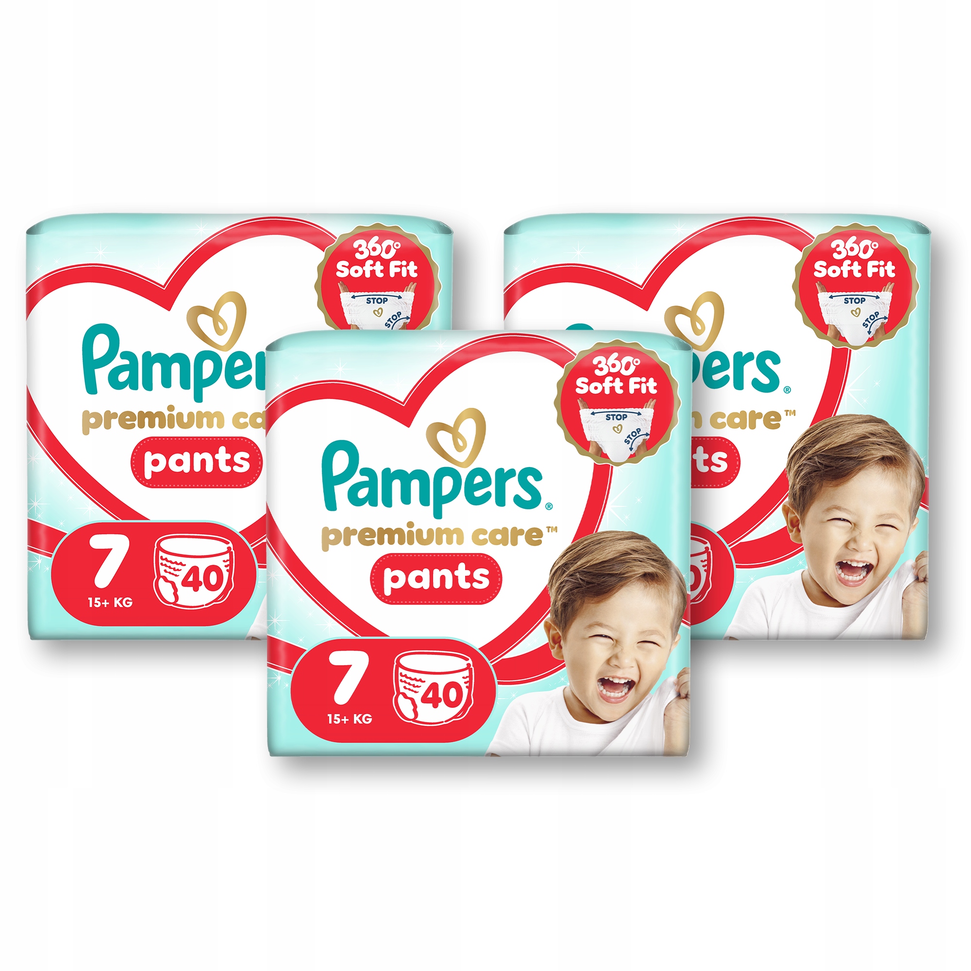 Pampers Premium Care rozmiar 7, 3x 40 szt., 15+ kg Pieluchomajtki