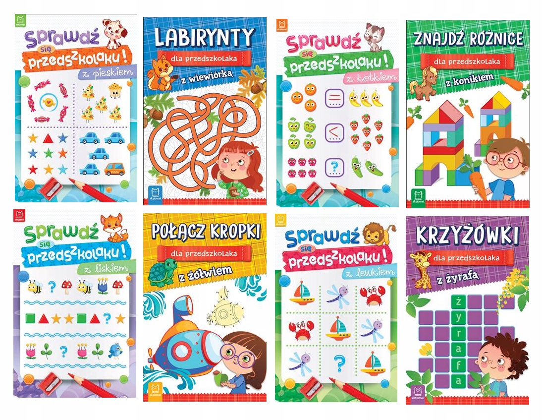 PAKIET PRZEDSZKOLAKA 5-6 lat akademia labirynty krzyżówki różnice rebusy