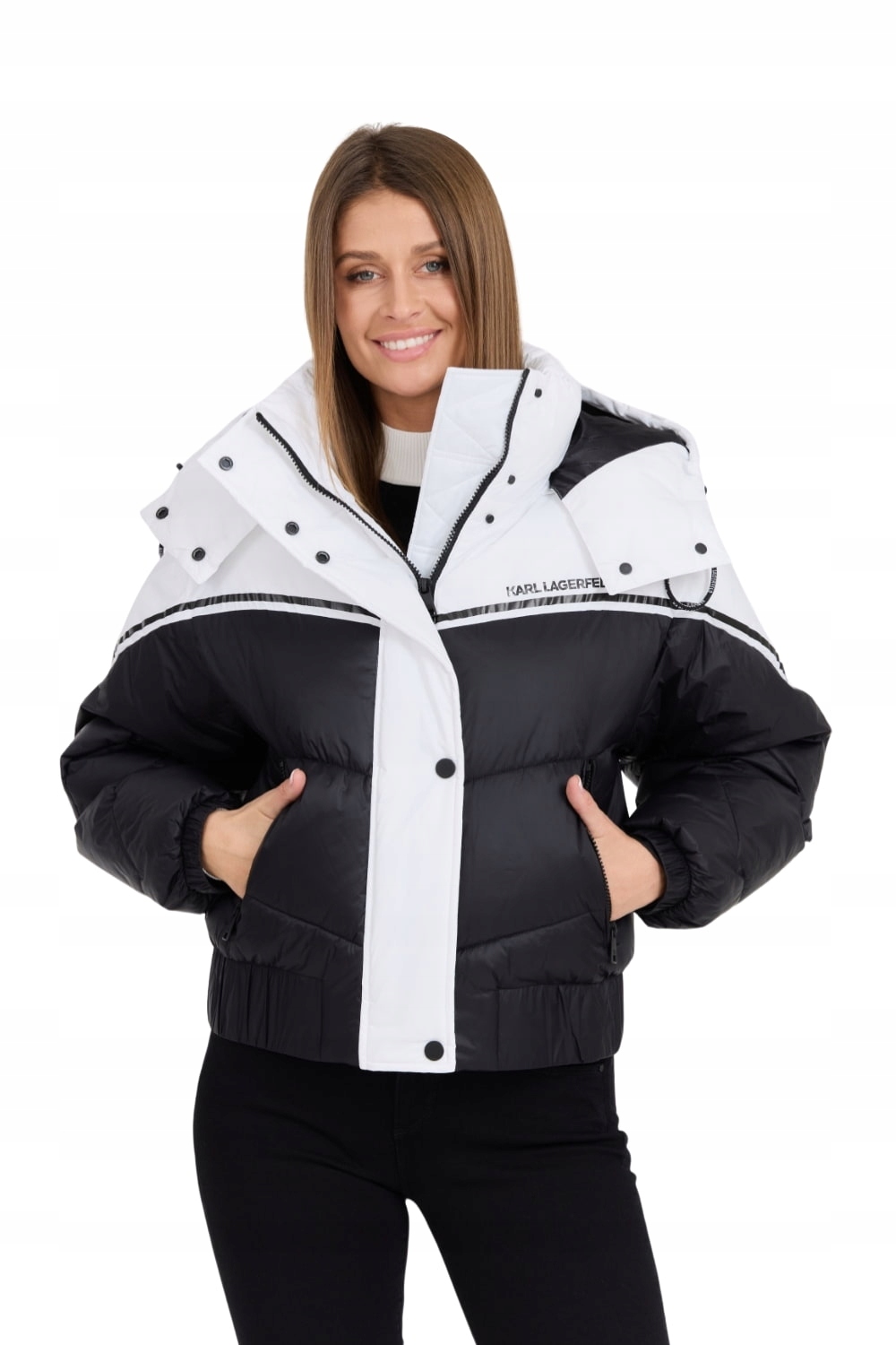 Karl Lagerfeld Černá dámská bunda Colorblock Padded Jacket S