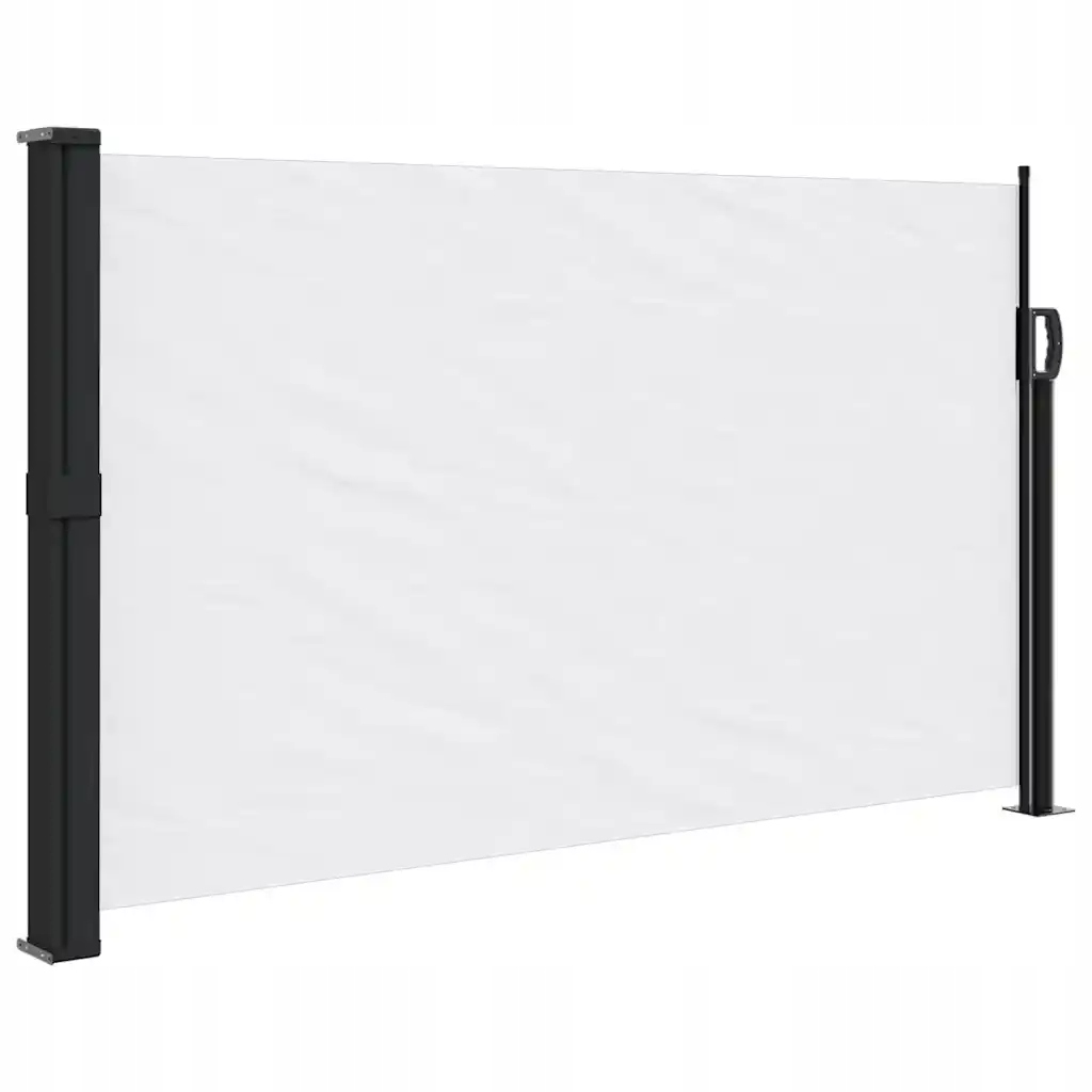 Bílá rolovací boční markýza 120 x 600 cm, odolná vůči vodě a Uv záření