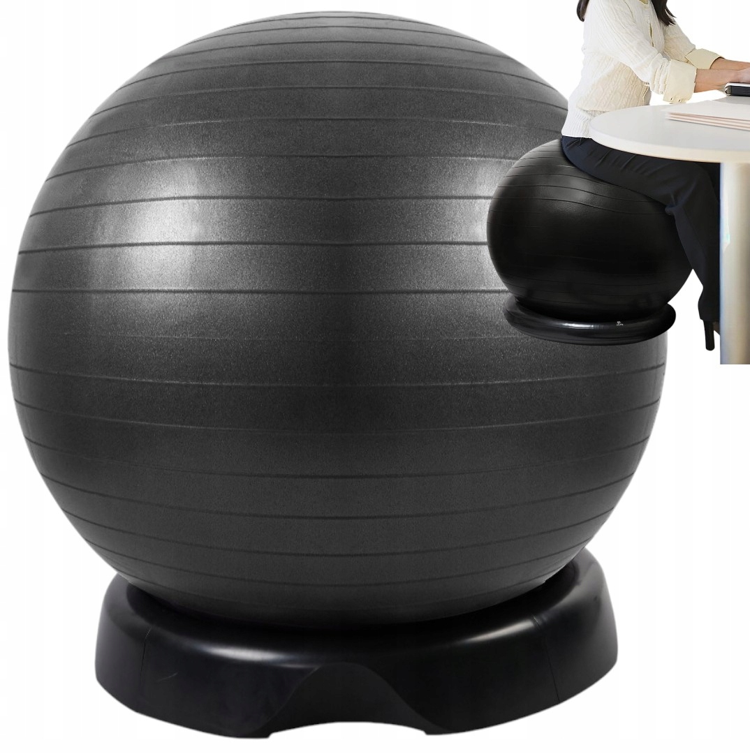 Piłka Gimnastyczna 3W1 Pufa Do Siedzenia Przy Biurku Rehabilitacyjna 65 CM