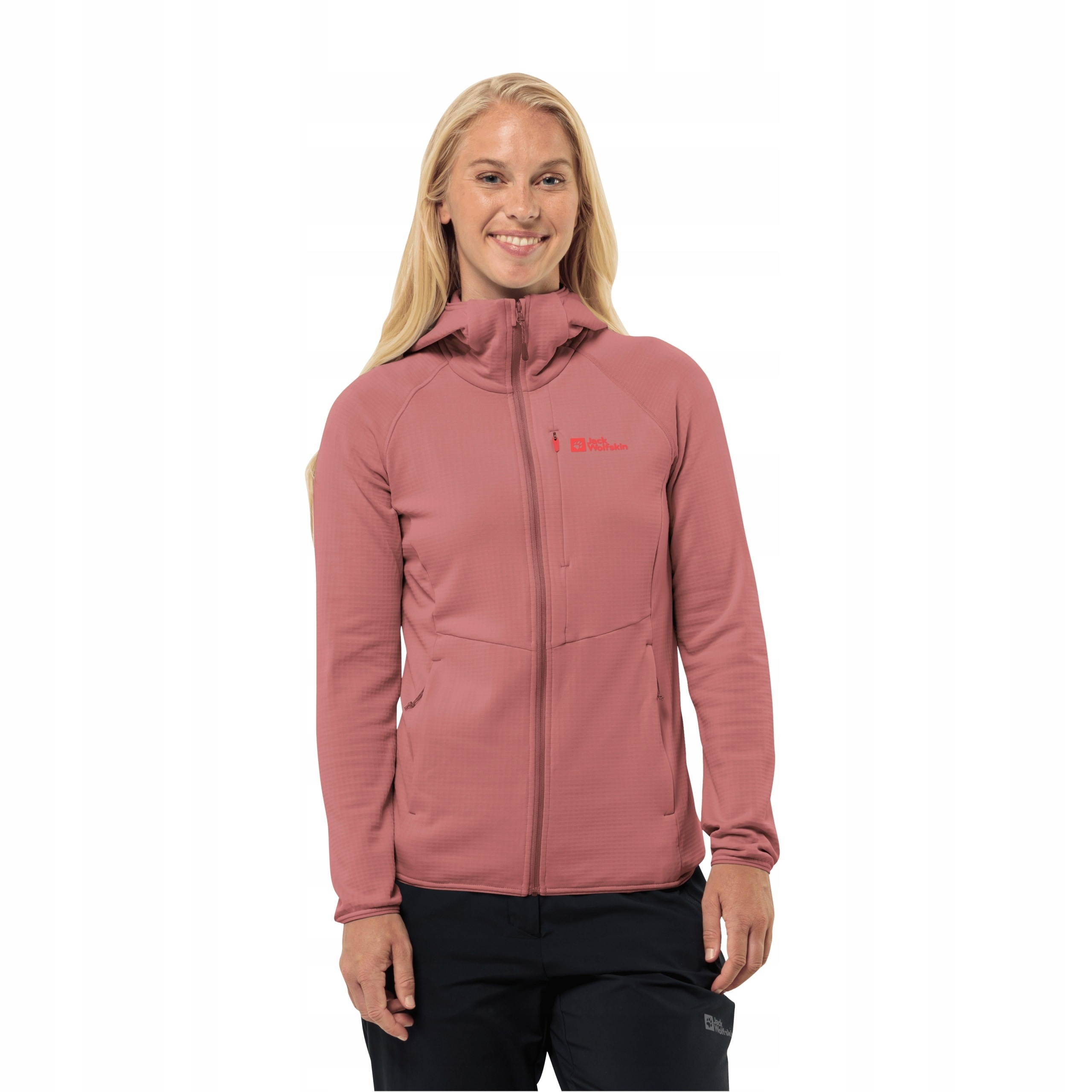 Damska bluza polarowa Jack Wolfskin Kolbenberg Hooded Fz W mineral red Xs