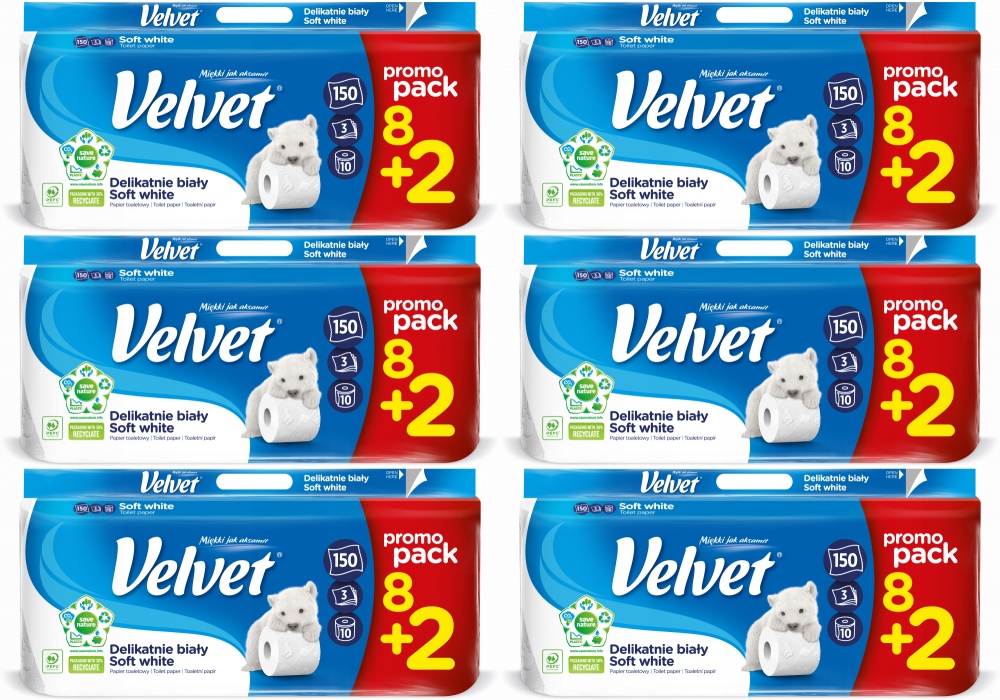 

Velvet papier toaletowy Delikatnie Biały 60 rolek