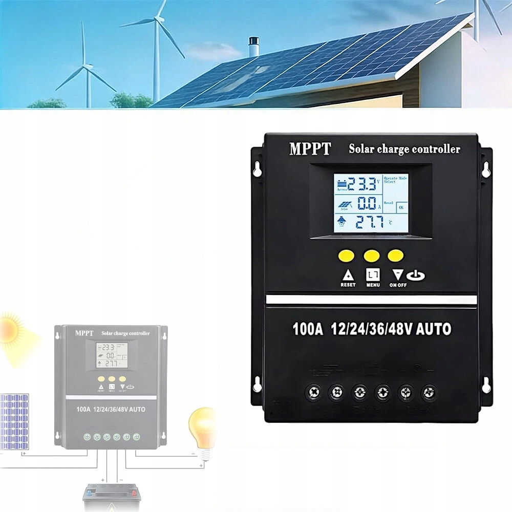 Regulátor Solárního Nabíjení Mppt Automatický Regulátor LCD Výkonný