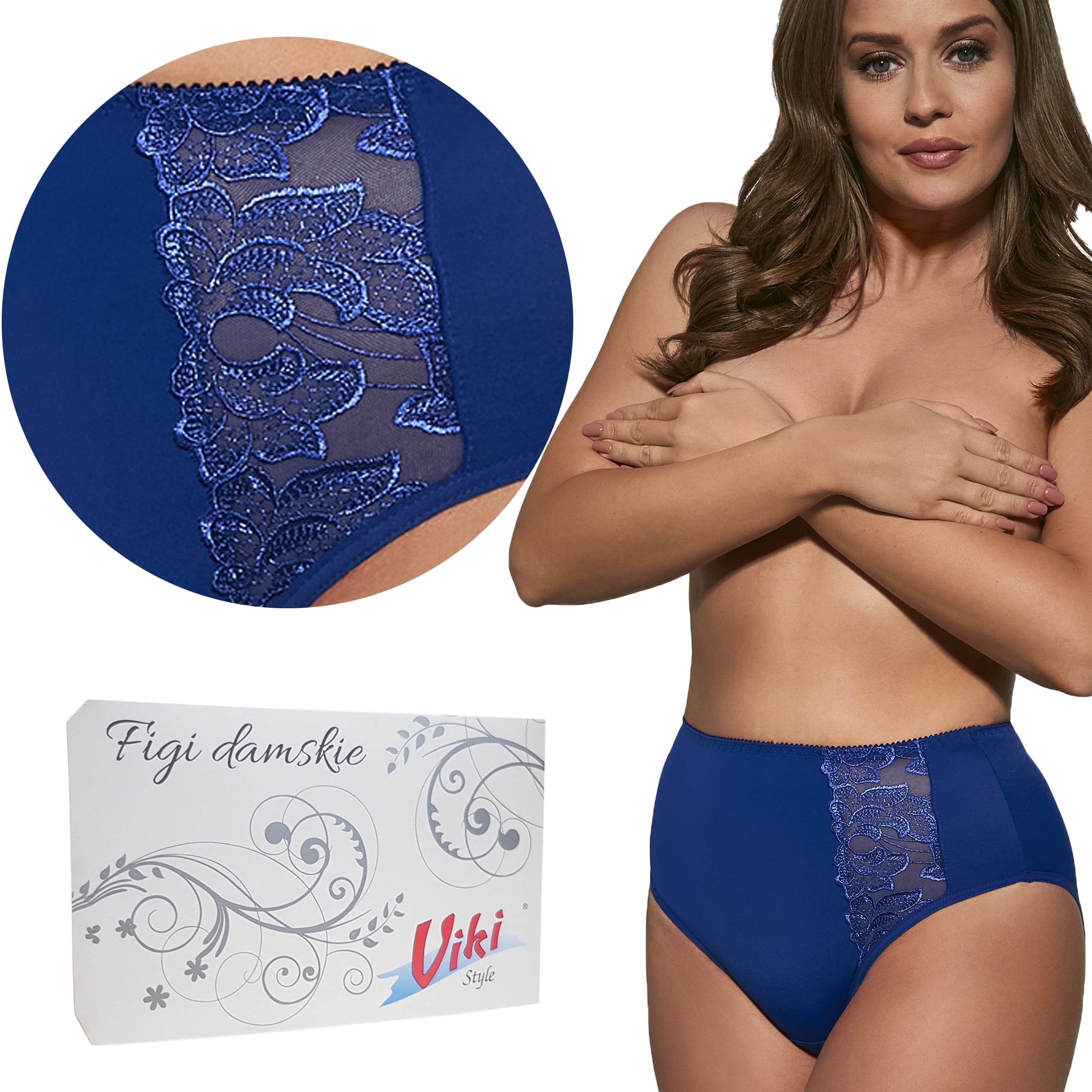 

Figi Viki 584 Viola koronka chabrowe 4XL