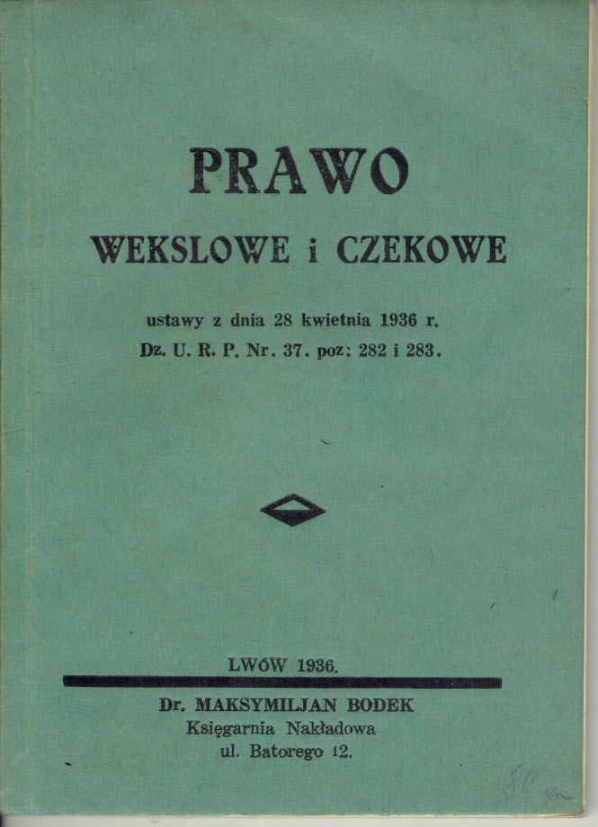 PRAWO WEKSLOWE I CZEKOWE Lwów 1936