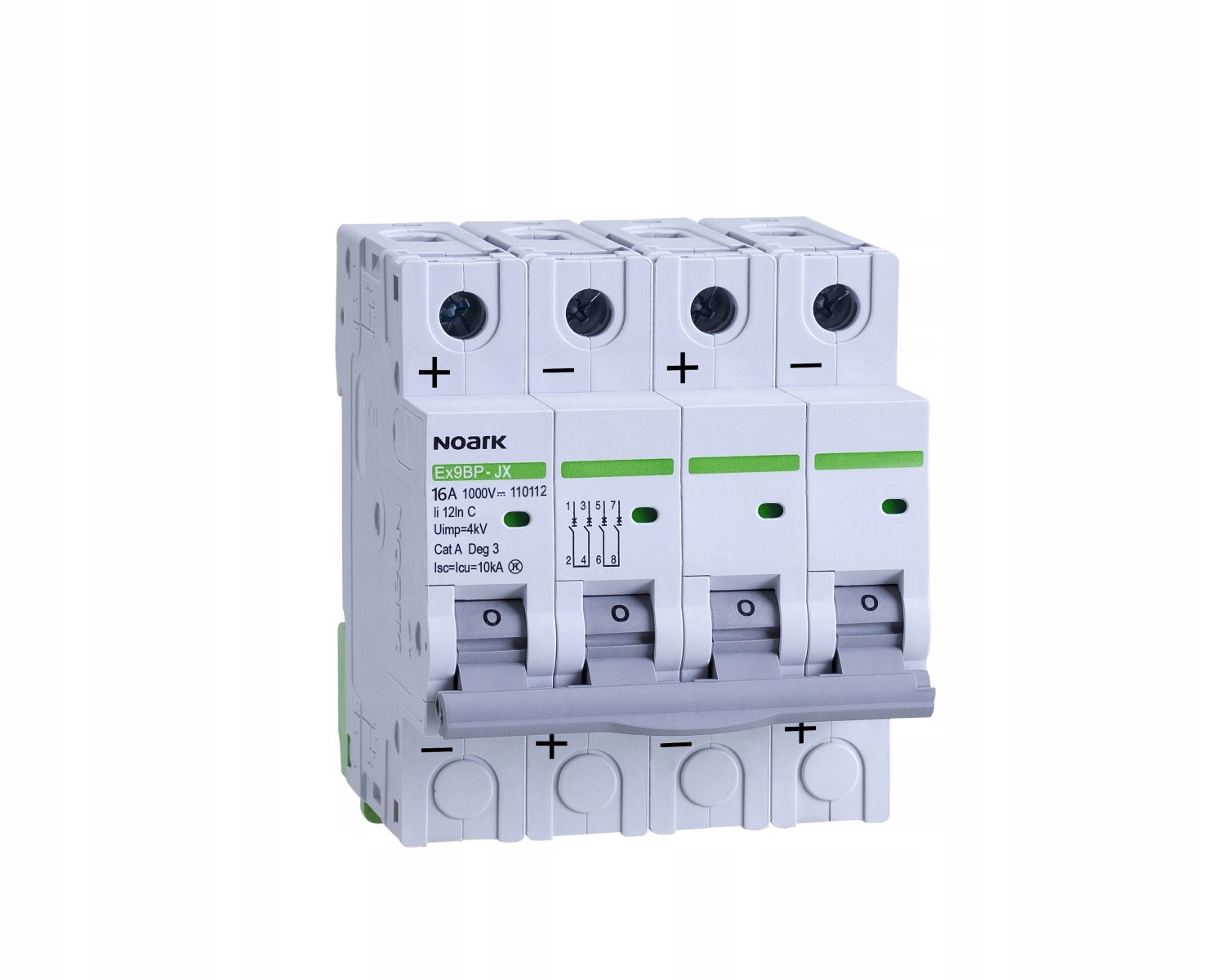 Wyłącznik nadprądowy Noark 1000 V IP20 16 A 110112
