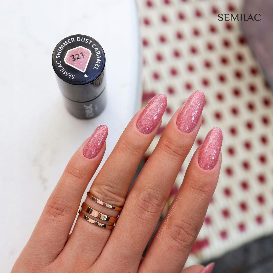 SEMILAC 321 Shimmer Dust Caramel Lakier Hybrydowy Marka Semilac