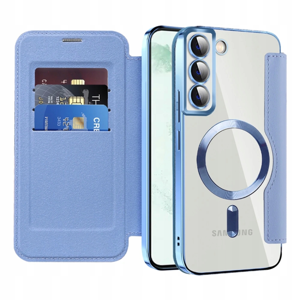Techsuit SmartMag Book etui na Samsung Galaxy S22 Plus 5G jasnoniebieskie