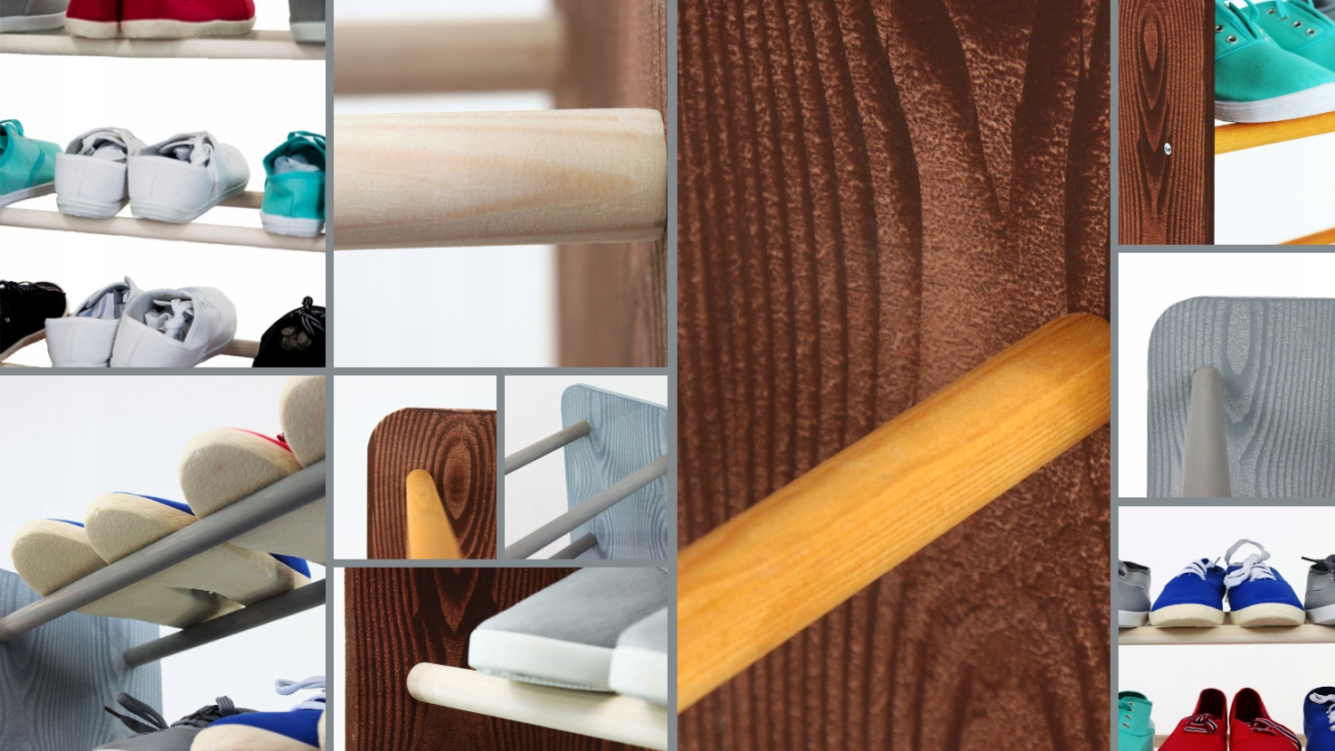 Regał na buty szafka RBS-9-90_DGR_WH półka STOJAK Materiał płyta MDF