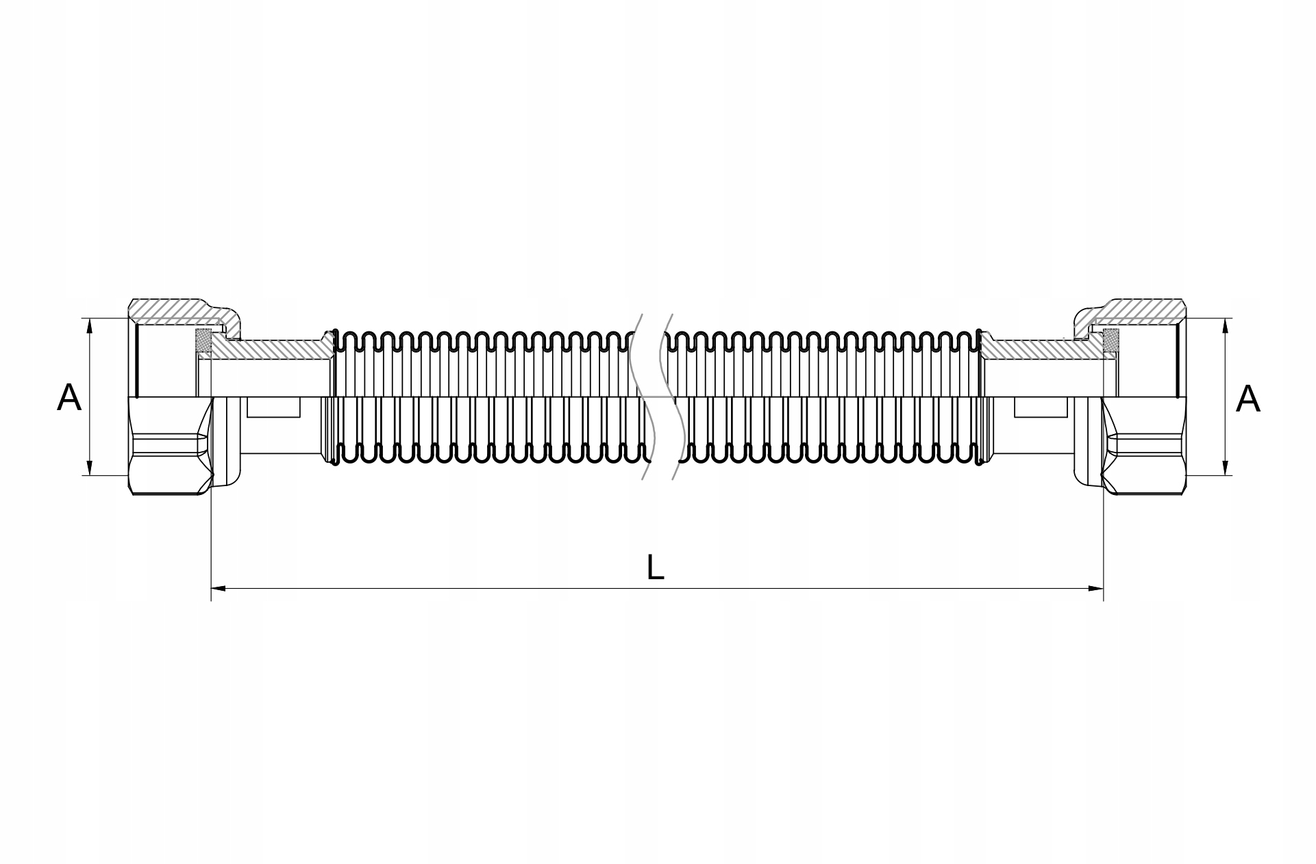 WĄŻ DO GAZU PRZEWÓD ROZCIĄGLIWY 200-400mm WW 1/2 Długość 40 cm