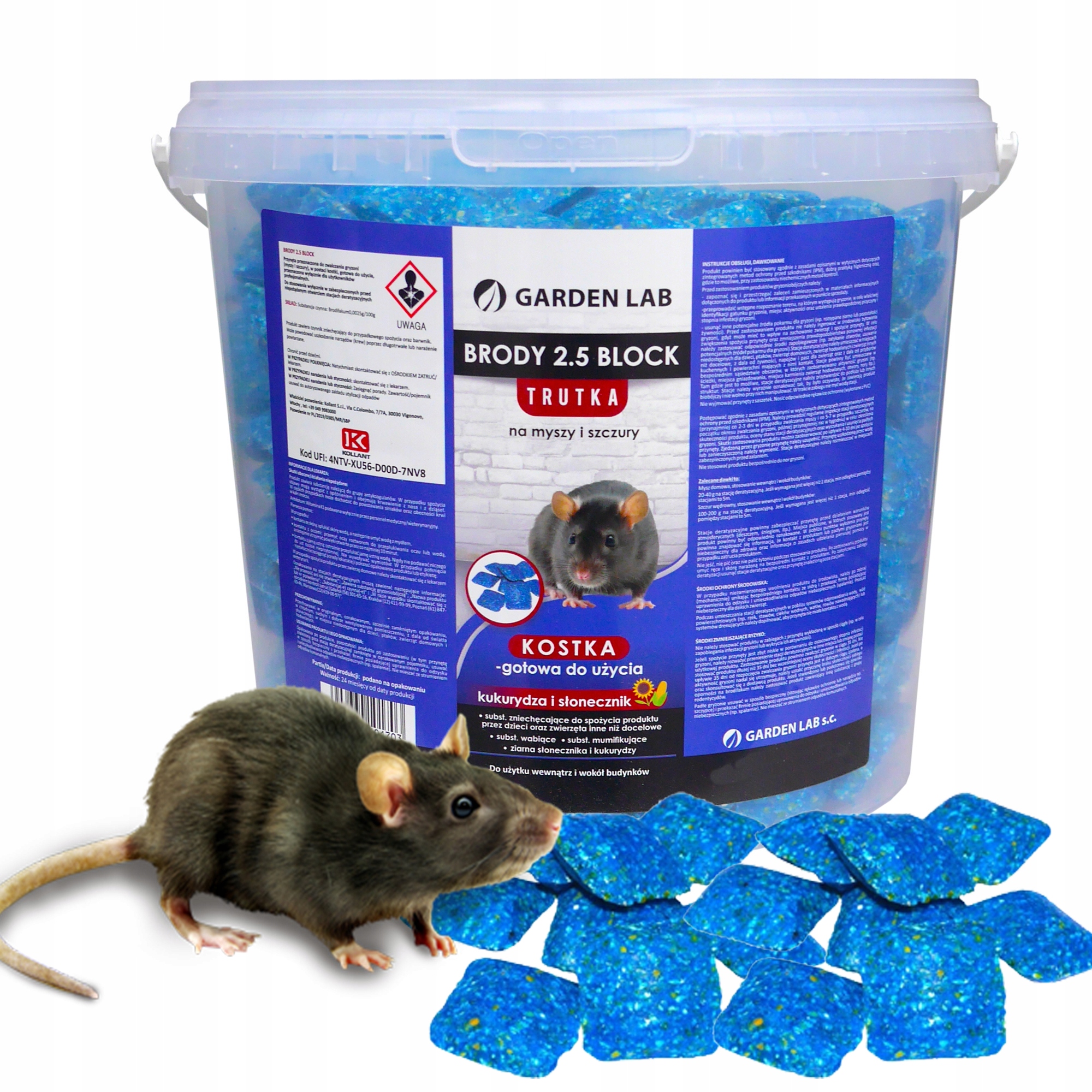Mocna Trutka Kostka Na Szczury Myszy 5 Kg Wiadro Brodifakum