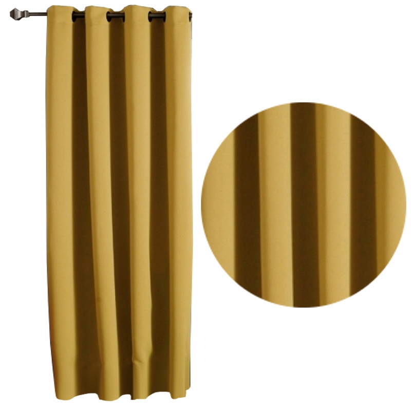 

Gruba Zasłona Blackout 145x245 Zasłony musztardowy