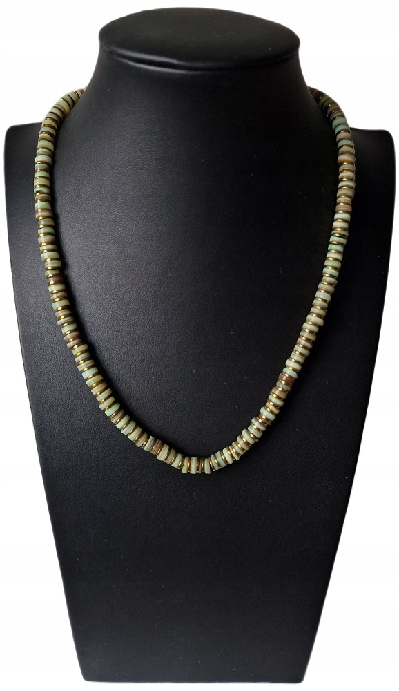 Korál Přírodní Zelený A Hematit Zlatý Náhrdelník Perleťová Hmota