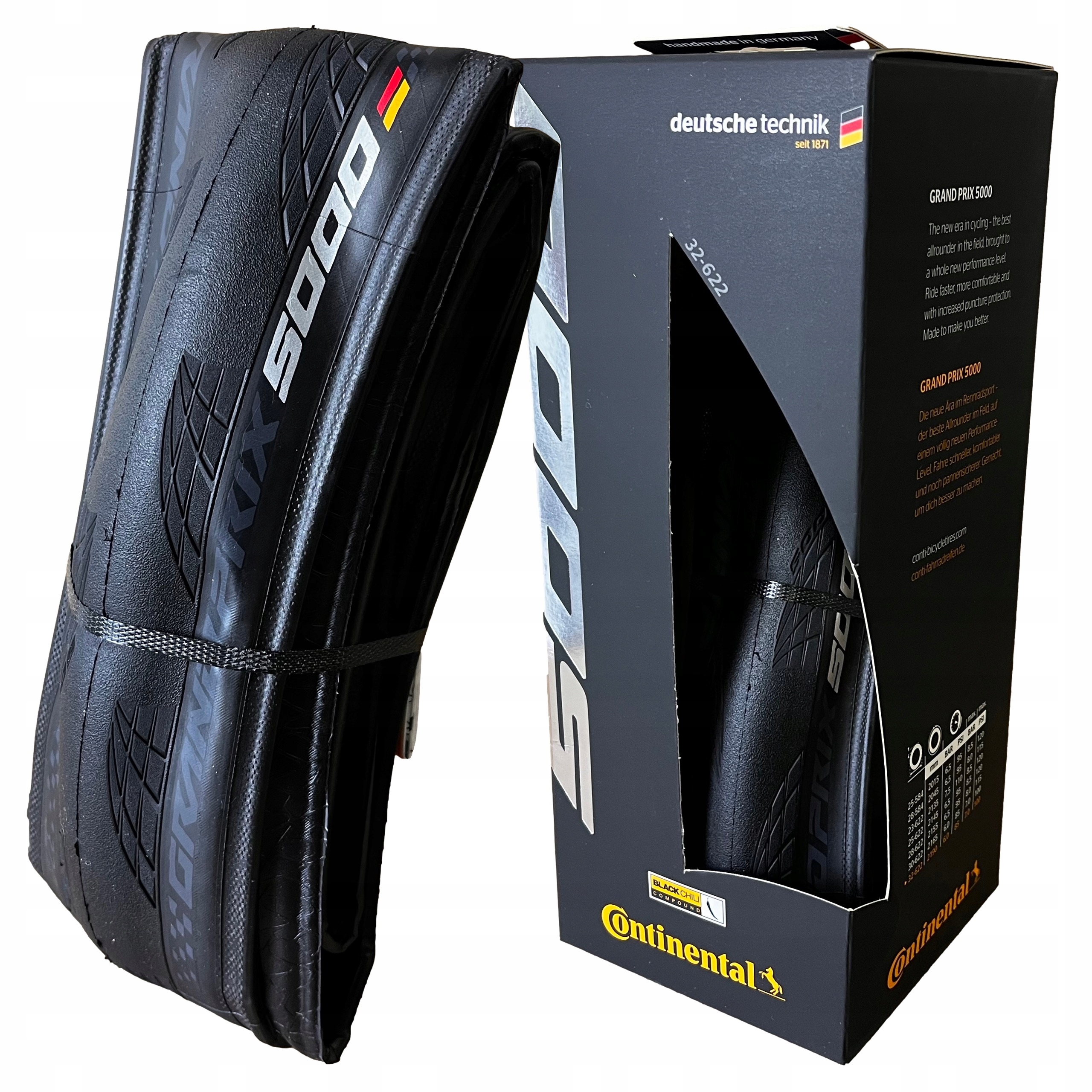 Opona Szosowa Continental GP5000 32mm Czarna 700x32c Dętkowa Zwijana Box