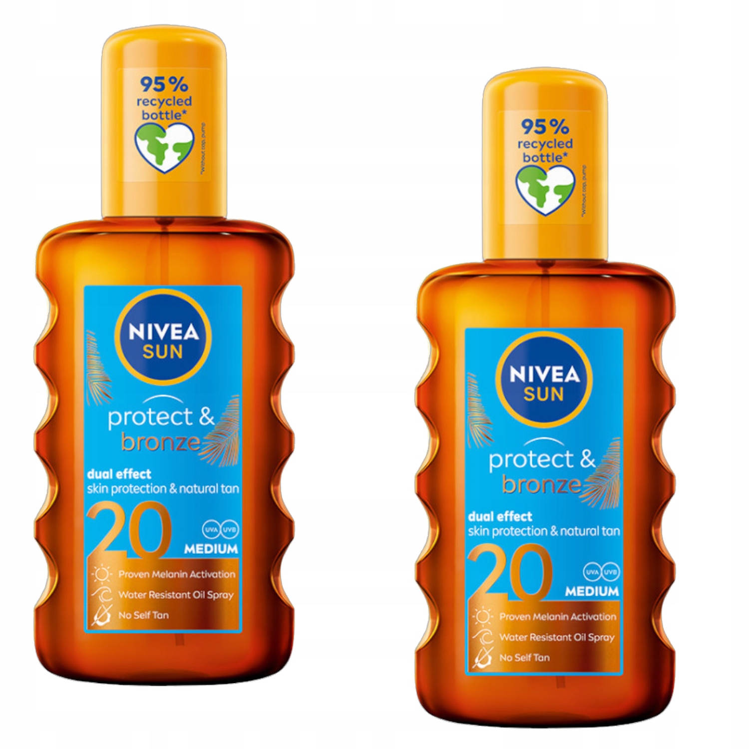 Nivea Sun Protect & Bronze Olej na opalování Spf 20 ve spreji 200 Ml x2