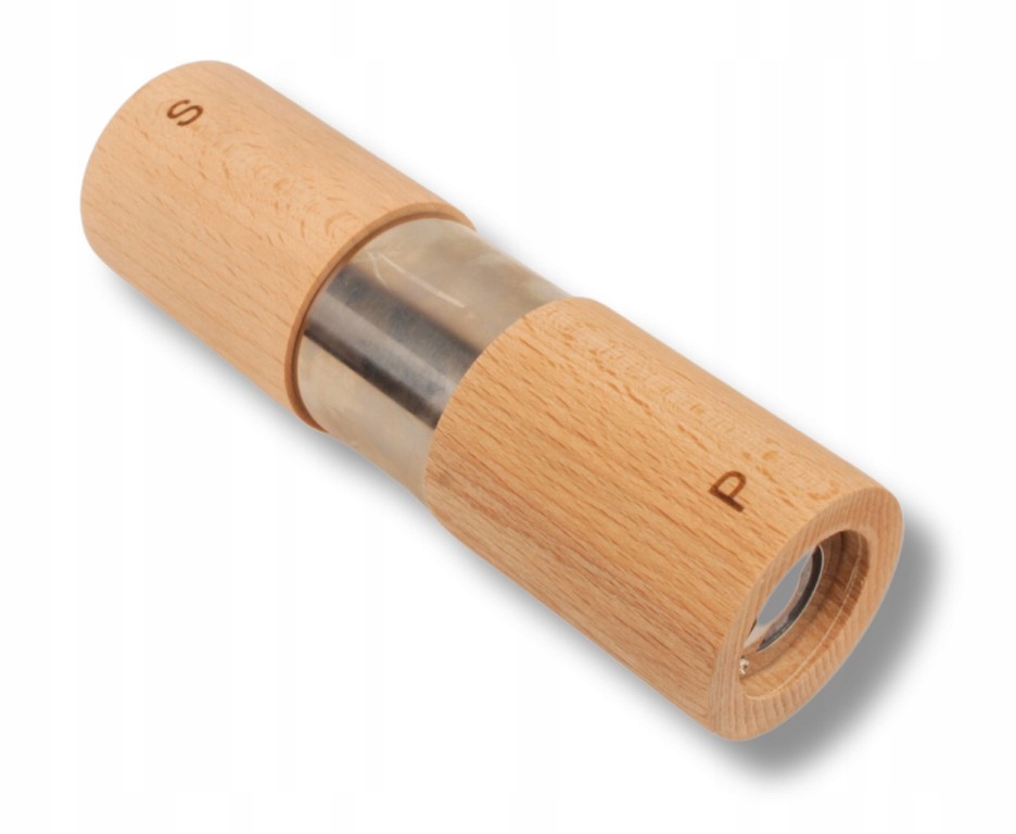 Hybridní mlýnek přírodní dřevěný oboustranný 2v1, elegantní design