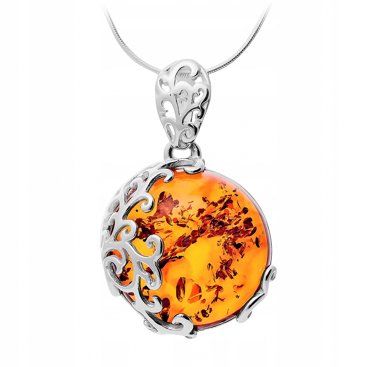 

Wisiorek naszyjnik z Bursztynu srebro Dzień Matki