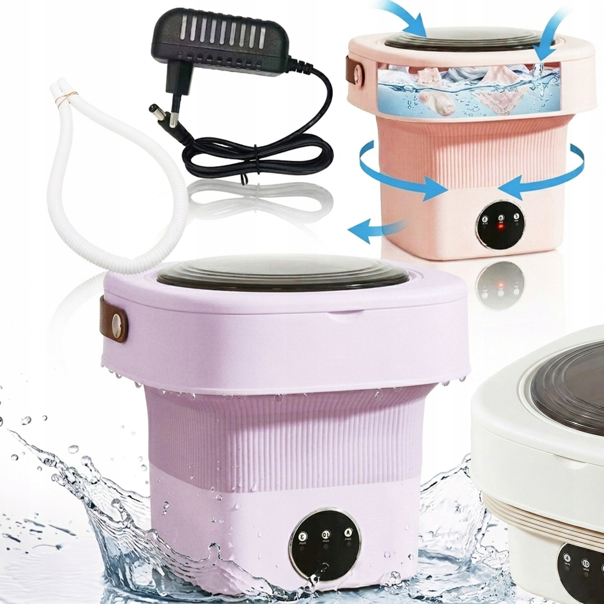 Składana Mini Pralka Turystyczna 11L Przenośna Kompakt Kempingowa Podróżna