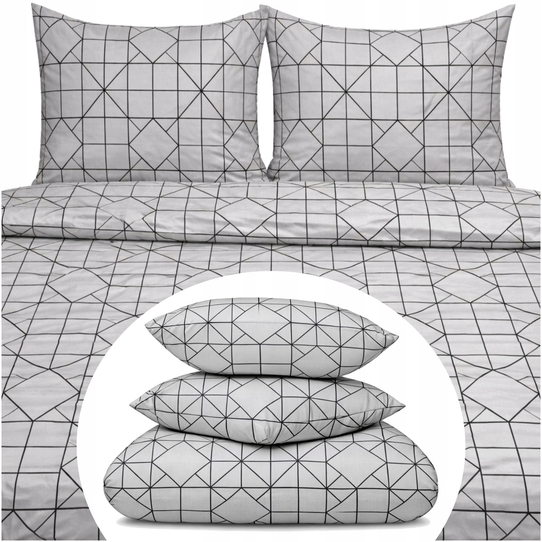 Komplet Pościel 160x200 2x Poszewka 70x80 Bawełniana Bawełna Polska