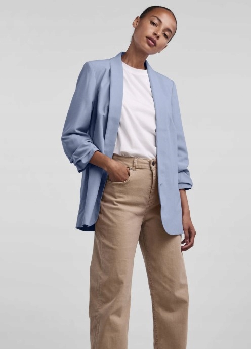 Pieces Sako Modré Hladké Pro Každý Den XL 6FA