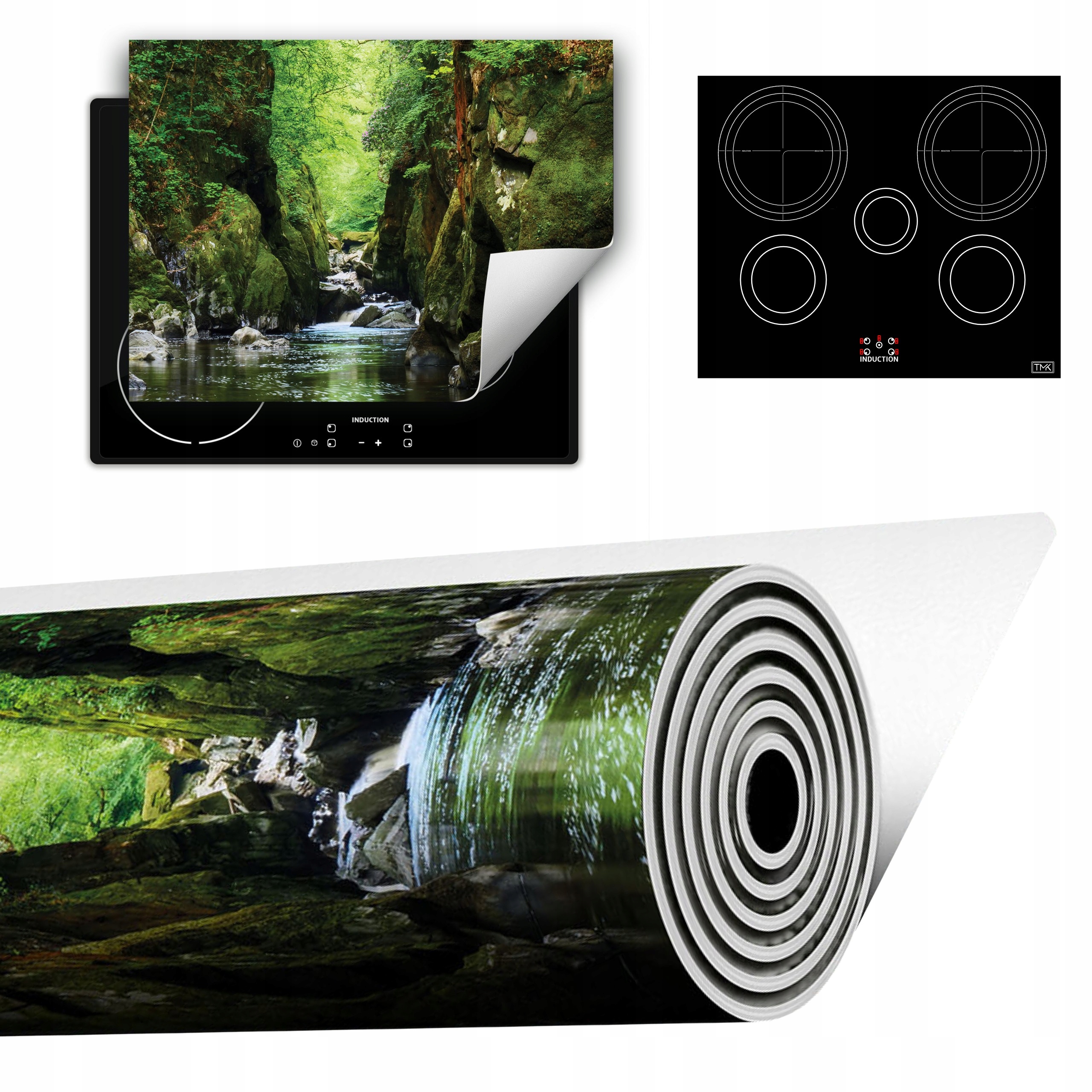 Vinylová Podložka Do Kuchyně Více Místa 70x52 zelená řeka