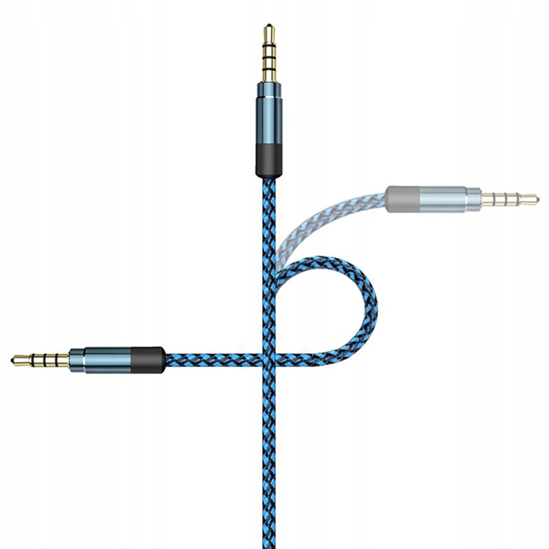 KABEL PRZEWÓD AUDIO MINI JACK 3,5MM AUX DŁUGI MOCNY WZMACNIANY NYLON 1.5m Model 01309