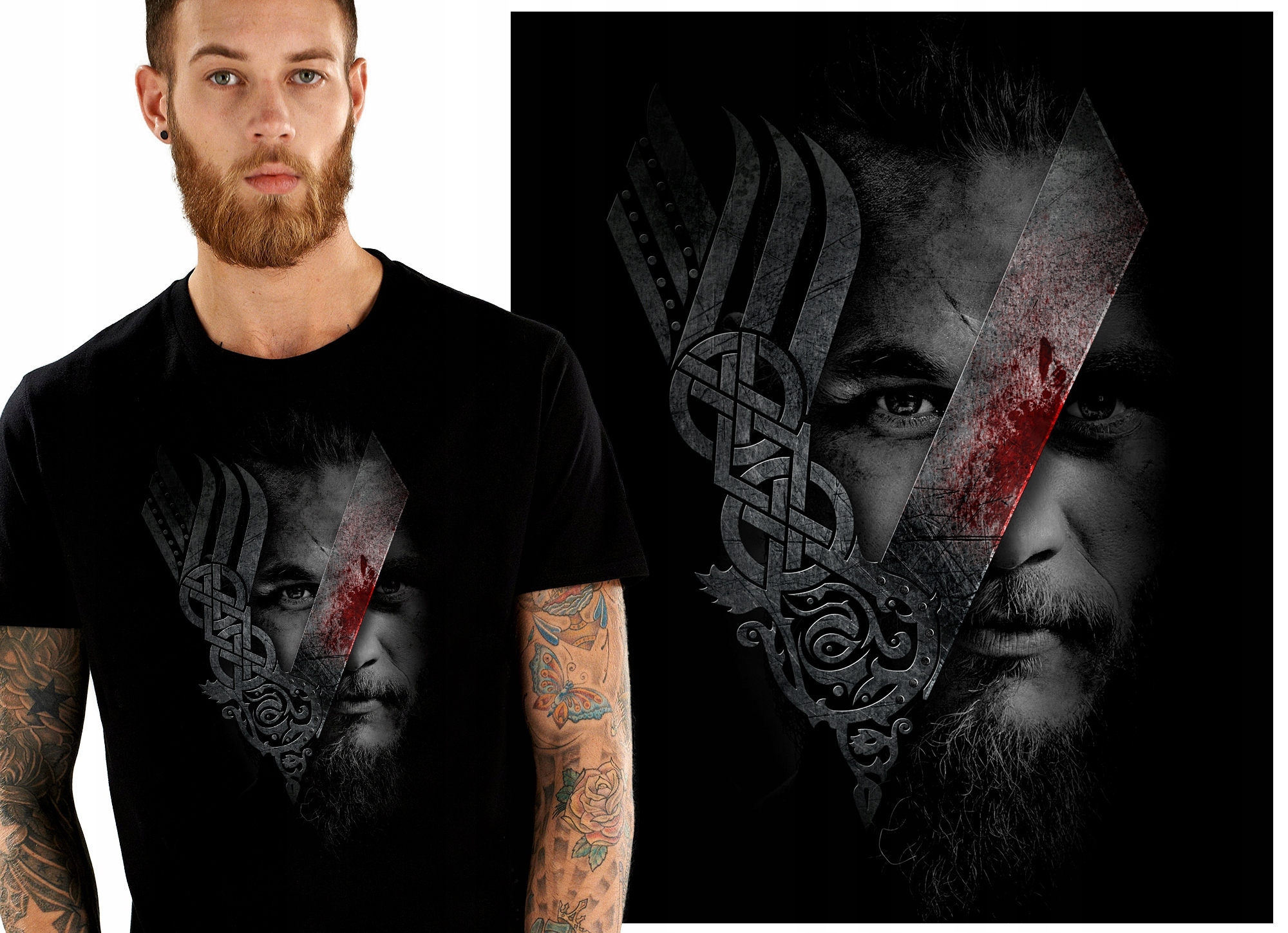 

Vikings Wikingowie Ragnar Floki Koszulka Męska S