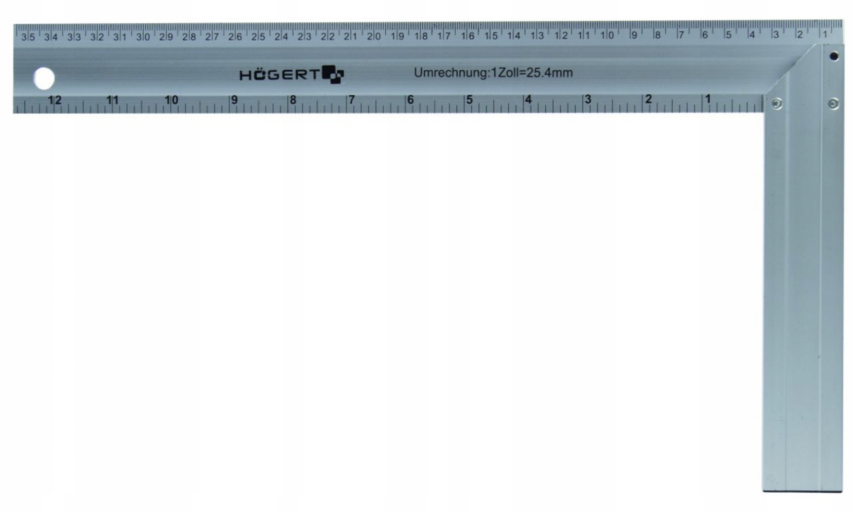 

Kątownik stolarski aluminiowy 450x190mm Hogert
