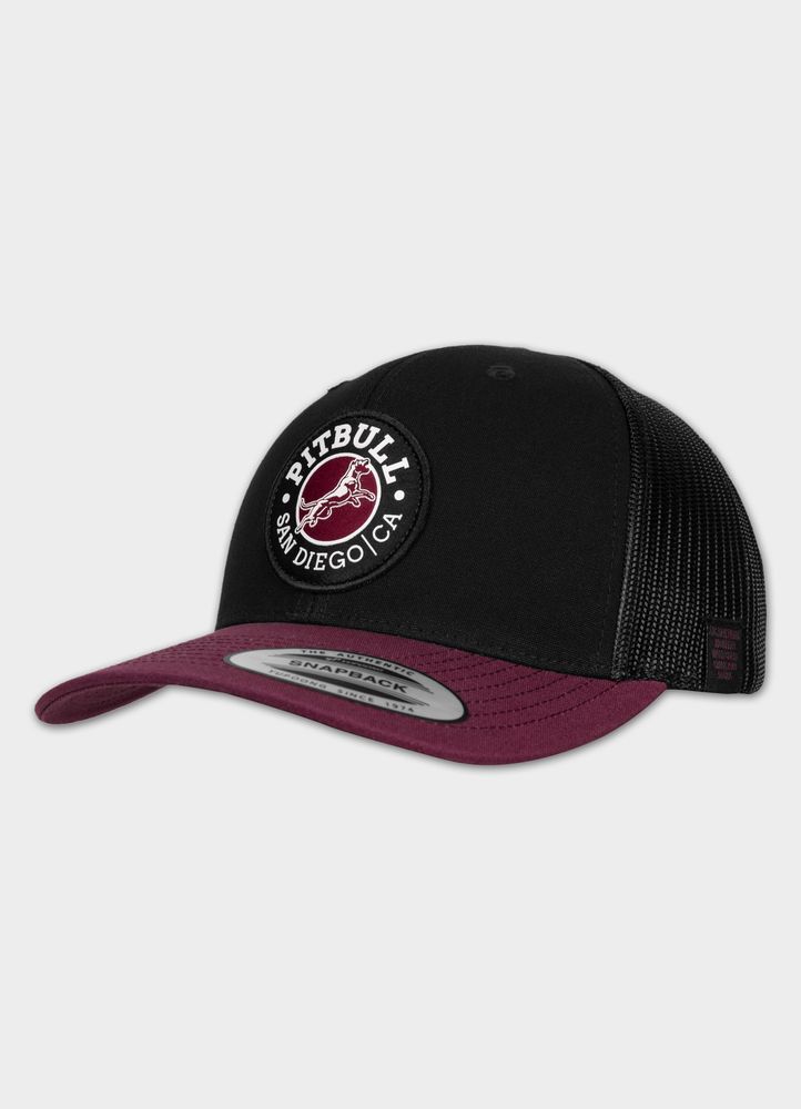 Unisexová Čepice Snapback Trucker Pitbull San Diego Ca s nastavitelným zapínáním
