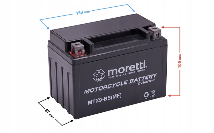 Akumulator żelowy AGM MTX9-BS MORETTI