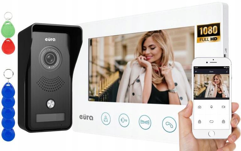 Videovrátnik Eura VDP-42A3 Gamma+ biely monitor Tuya