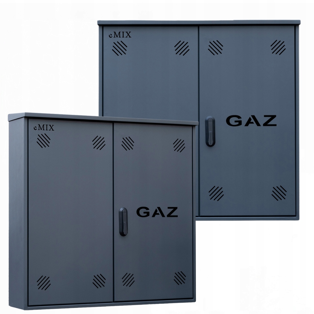 Szafka PUNKT GAZOWY 1000x1000x250 mm na 3 gazomierze GRAFIT z wyposażeniem