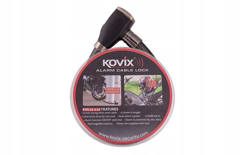 

Linka Stalowa Z Alarmem Kovix KWL24-110 Motocykl