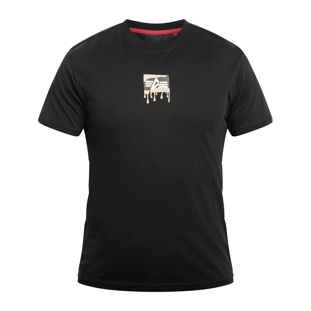 Tričko bavlněné pánské tričko Alpha Dripping Camo Backprint Black XL