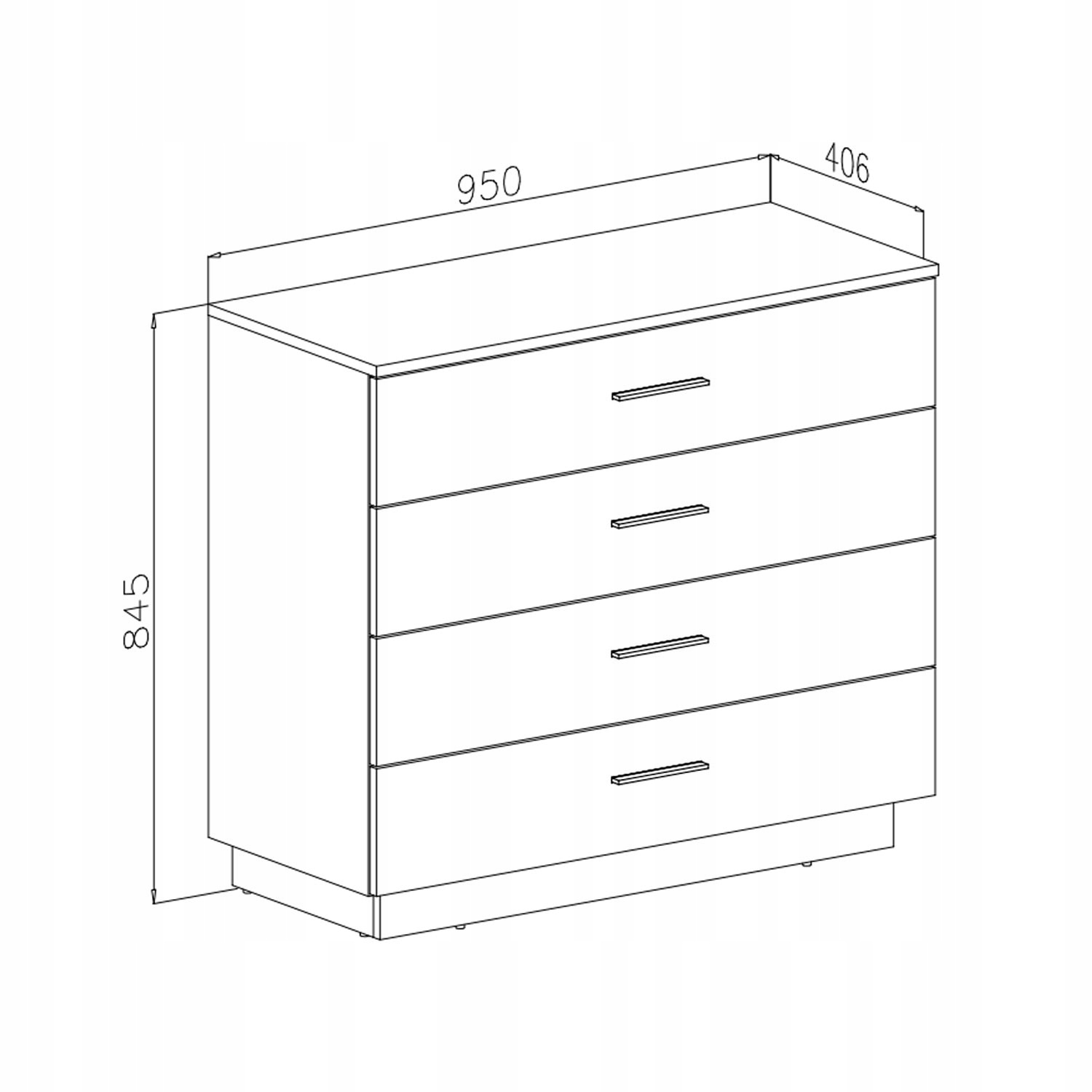 Komoda toaletka LINA uchwyt chrom biały POŁYSK LED Kod producenta U4-KM1Z-1LQK