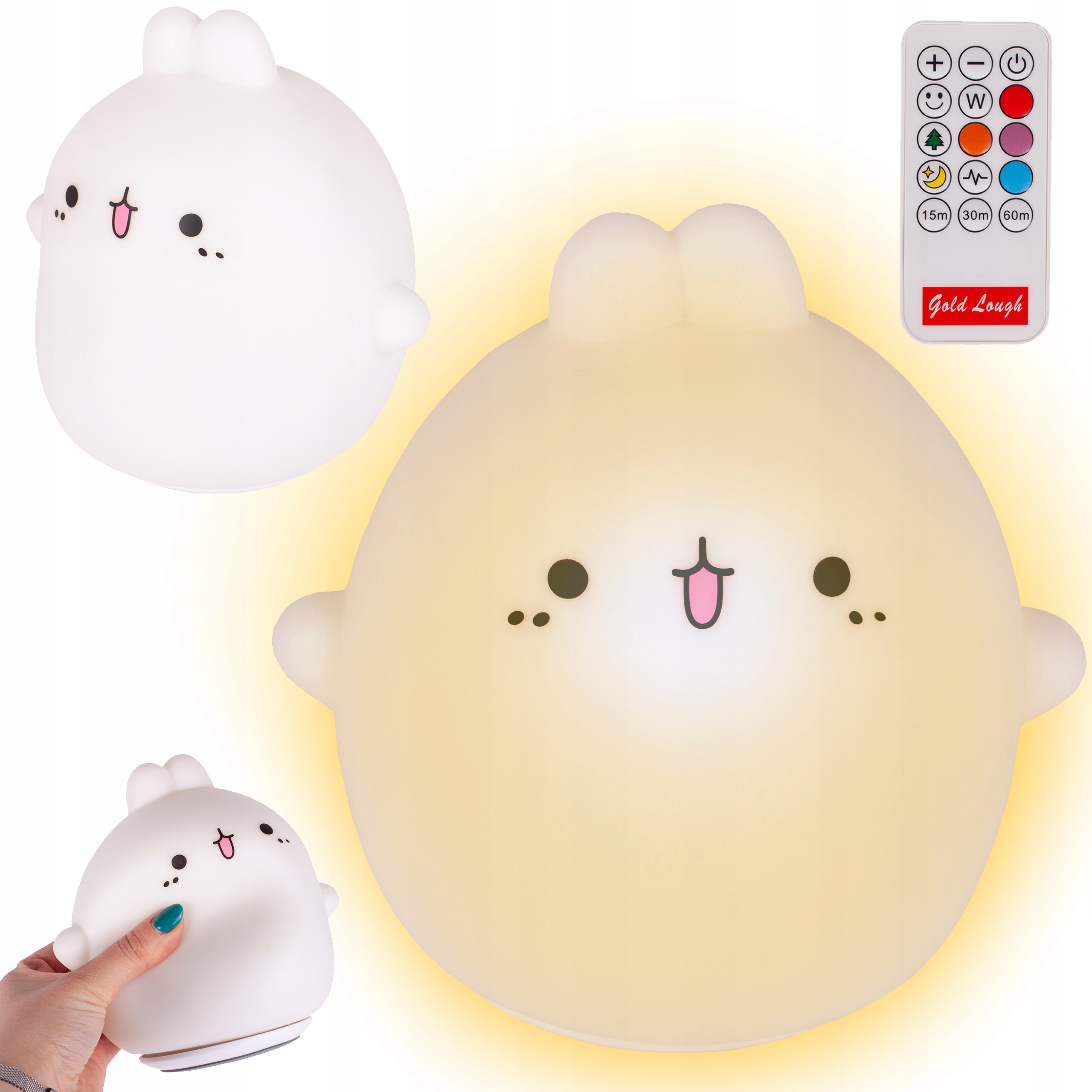 BAREVNÁ LED NOČNÍ LAMPA BUNNY LED + DÁLKOVÉ OVLÁDÁNÍ