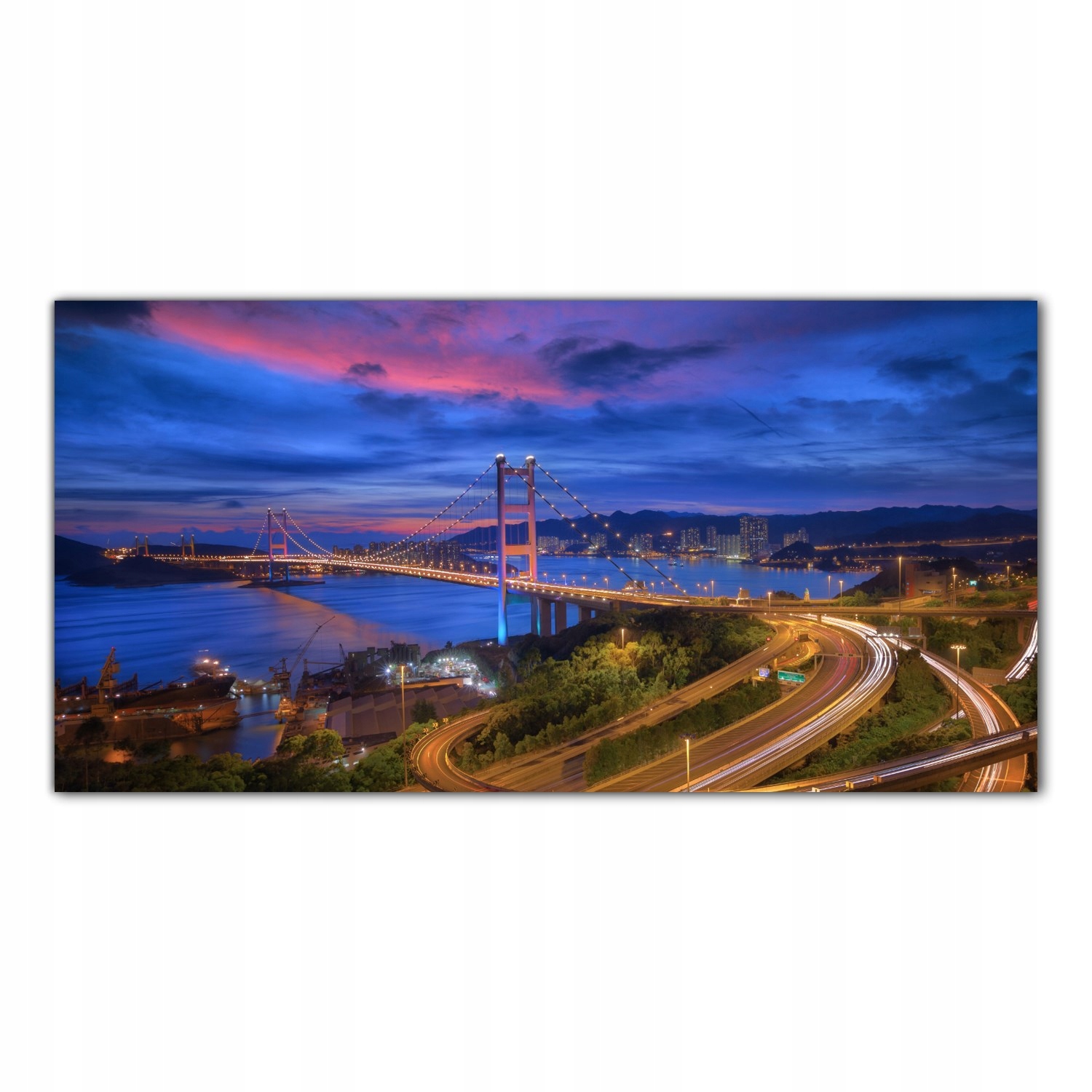 Tvrzený skleněný obraz Hongkong Most Asie 120x60